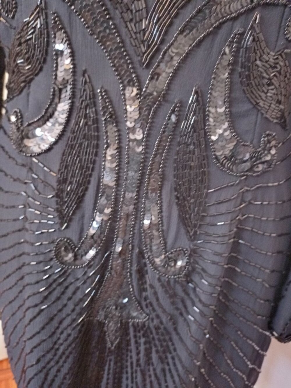 Vintage 1980s Stenay Silk Beaded Dress | NWT | Art Deco Dynasty Glam - Picture 6 of 17